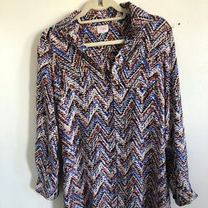 PARKER PRINTED SILK DRESS S - BLUE, MUTED PINK